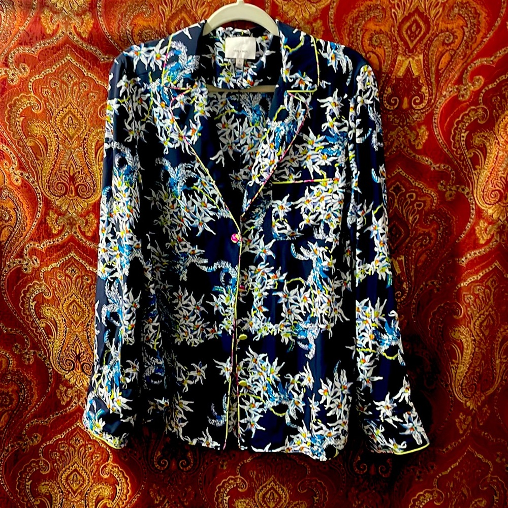 Cinq a sept silk Juliet silk pajama blouse
